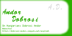 andor dobrosi business card